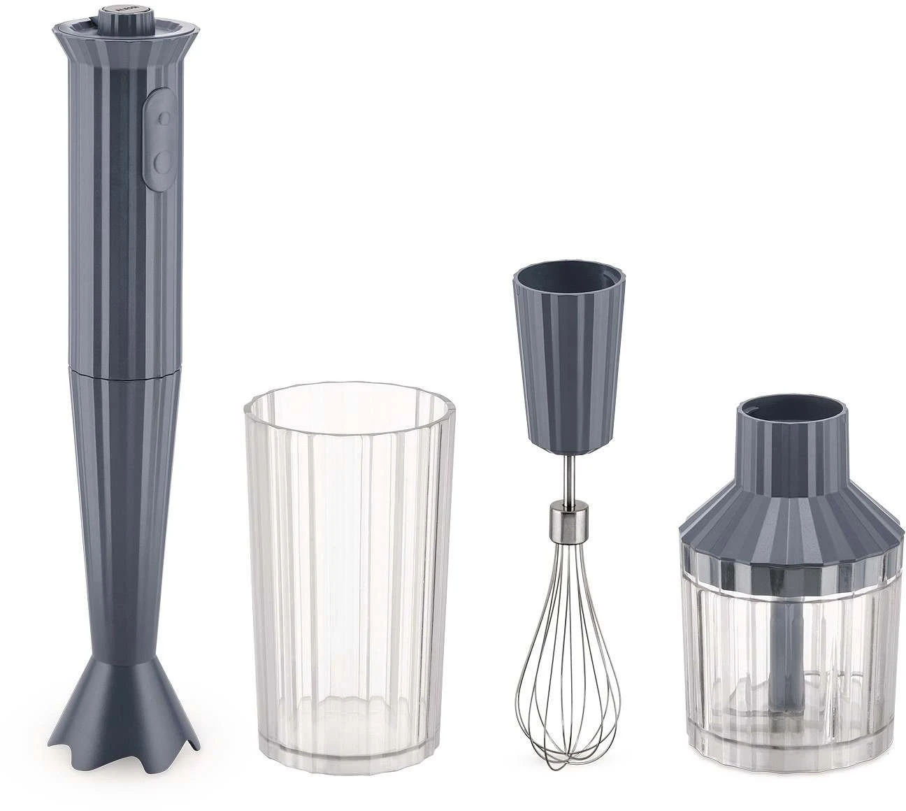 Alessi Staafmixer Set Plissé - Grijs - Michele de Lucchi - MDL10S G Alessi Staafmixer Set Plissé - Grijs - Michele De Lucchi - MDL10S G -Praktische Winkel Voor Keukenbenodigdheden