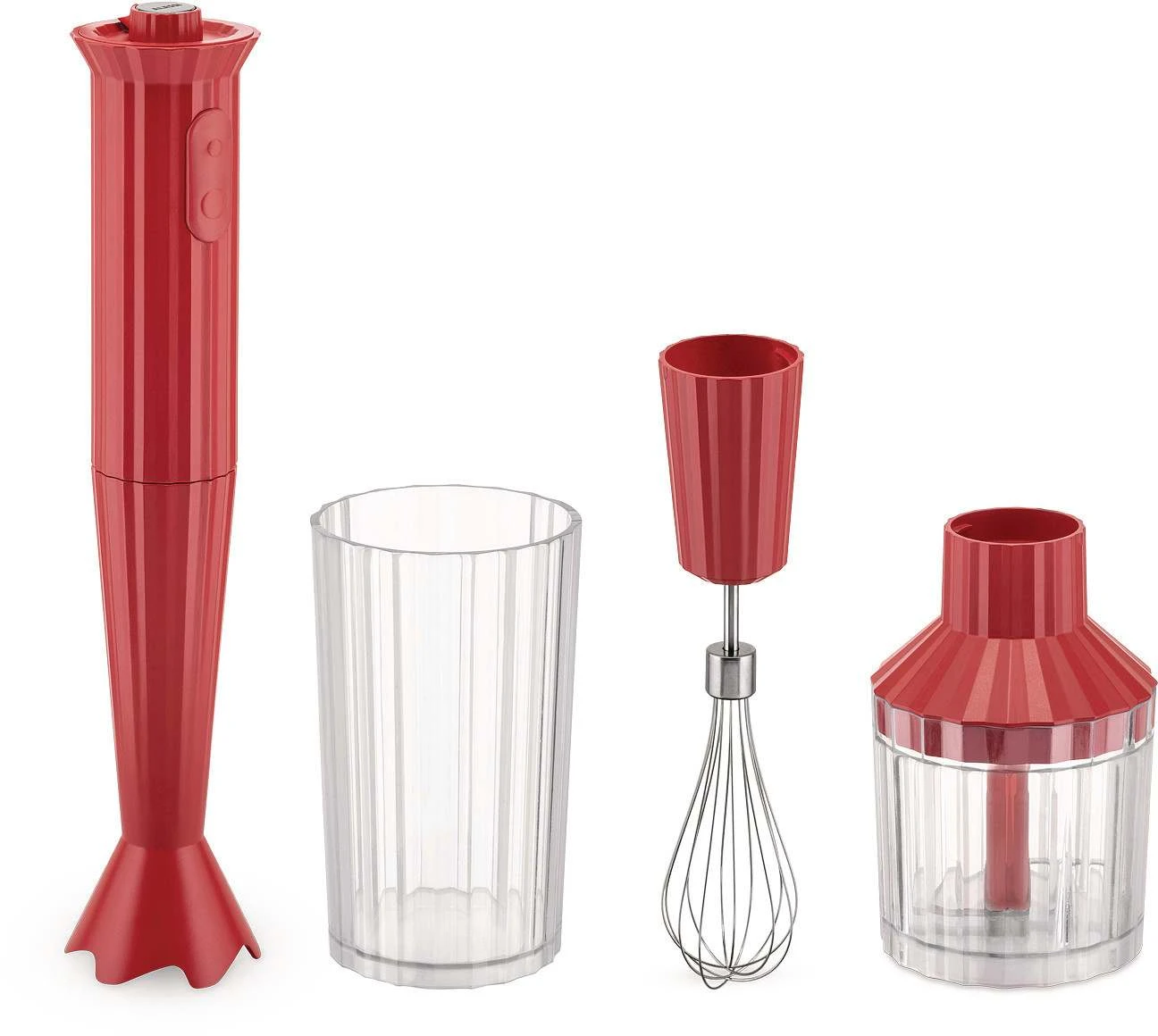 Alessi Staafmixer Set Plissé - Rood - Michele de Lucchi - MDL10S R Alessi Staafmixer Set Plissé - Rood - Michele De Lucchi - MDL10S R -Praktische Winkel Voor Keukenbenodigdheden