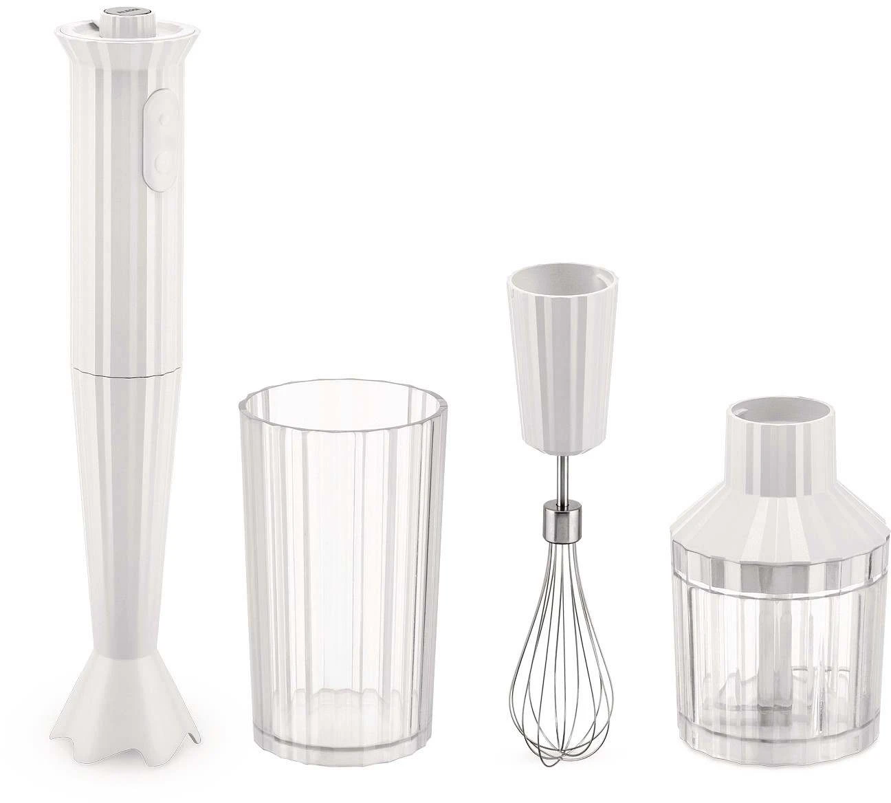 Alessi Staafmixer Set Plissé - Wit - Michele de Lucchi - MDL10S W Alessi Staafmixer Set Plissé - Wit - Michele De Lucchi - MDL10S W -Praktische Winkel Voor Keukenbenodigdheden