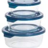 Sareva Glazen Vershoudbakje Cook & Fresh - Rond - 3-delig 1 Sareva Glazen Vershoudbakje Cook & Fresh - Rond - 3-delig -Praktische Winkel Voor Keukenbenodigdheden Ovenschalen set 3 delig