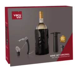 Vacu Vin Wijnset Original - Zwart - 5 Delige Set 5 Vacu Vin Wijnset Original - Zwart - 5 Delige Set -Praktische Winkel Voor Keukenbenodigdheden Packshot Wine Set Original V2