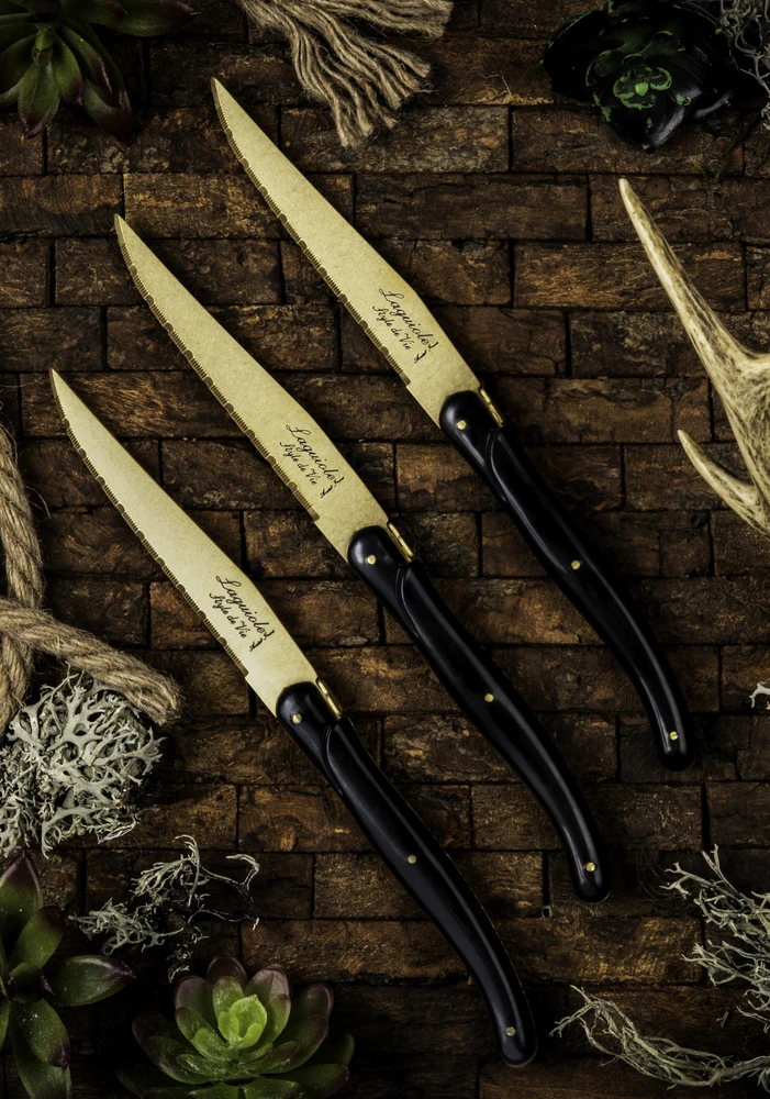 Laguiole Style de Vie Steakmessen Prestige Line Goud - 6 Stuks Laguiole Style De Vie Steakmessen Prestige Line Goud - 6 Stuks -Praktische Winkel Voor Keukenbenodigdheden PresSteakGoudZw 1