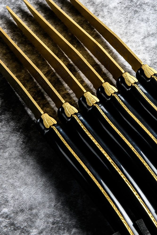 Laguiole Style de Vie Steakmessen Prestige Line Goud - 6 Stuks Laguiole Style De Vie Steakmessen Prestige Line Goud - 6 Stuks -Praktische Winkel Voor Keukenbenodigdheden PresSteakGoudZw 2