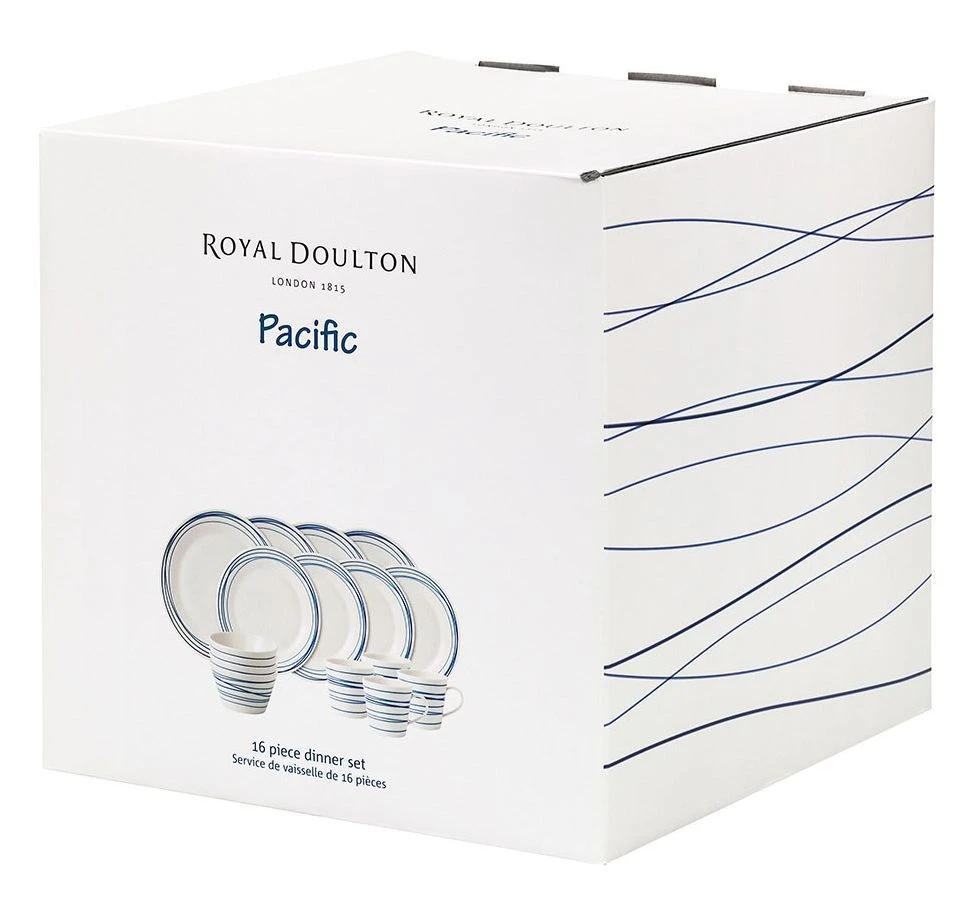 Royal Doulton Serviesset Pacific Lines - 16-delig / 4 personen Royal Doulton Serviesset Pacific Lines - 16-delig / 4 Personen -Praktische Winkel Voor Keukenbenodigdheden RD Pacific Lines 16 Piece Dinner Set IMG 5983