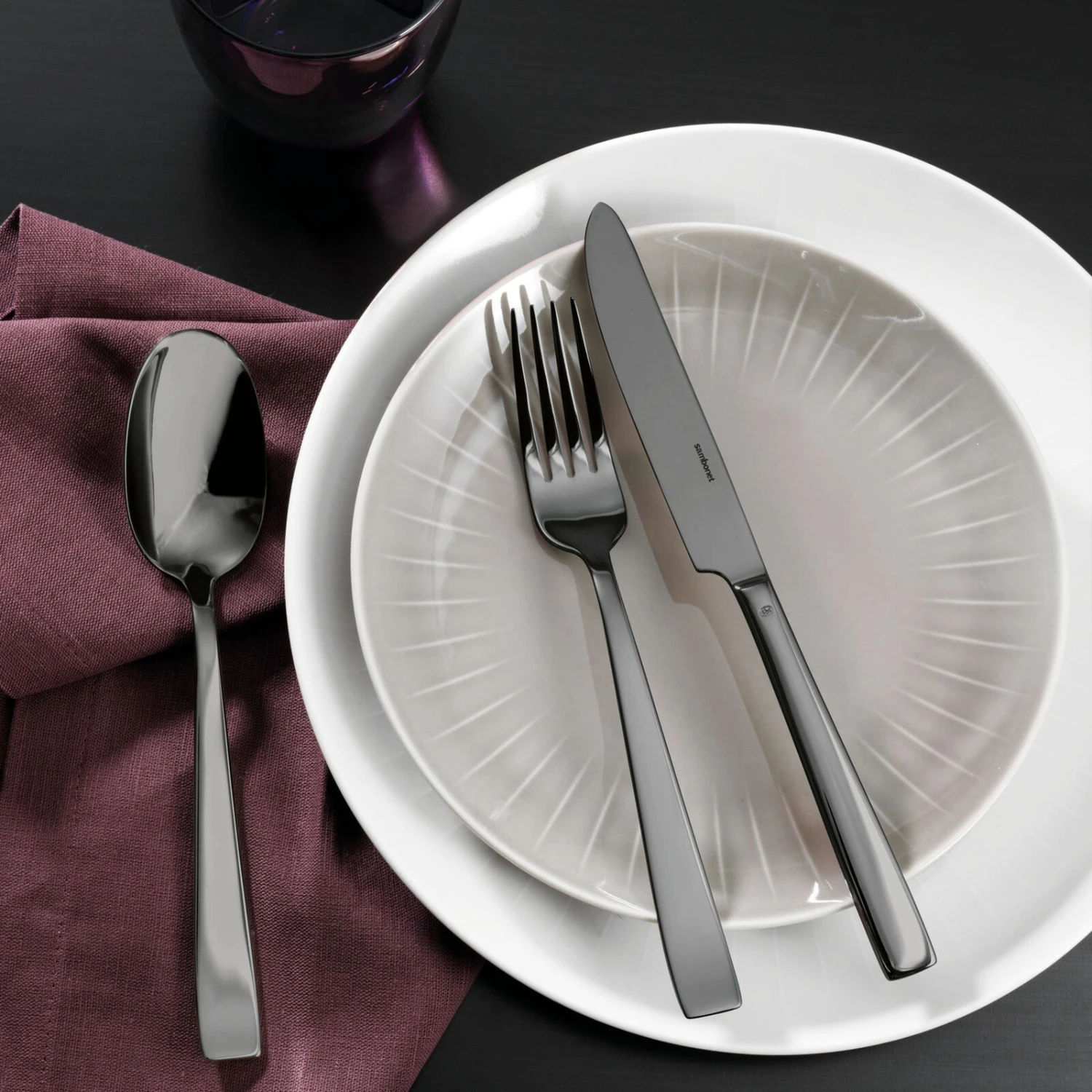 Sambonet Bestekset Flat - Zwart - 36 delig / 6 personen Sambonet Bestekset Flat - Zwart - 36 Delig / 6 Personen -Praktische Winkel Voor Keukenbenodigdheden Sambonet Bestekset Flat Zwart 36 Delig1