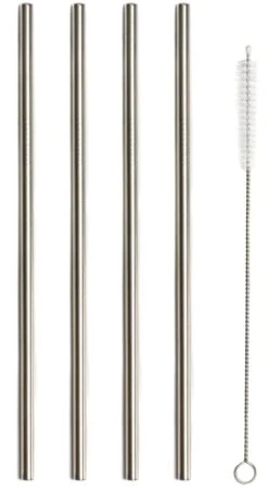 Sareva Herbruikbare Rietjes - Met Borstel - RVS - 4 Stuks 6 Sareva Herbruikbare Rietjes - Met Borstel - RVS - 4 Stuks -Praktische Winkel Voor Keukenbenodigdheden Sareva Rietjes Rech RVS 1