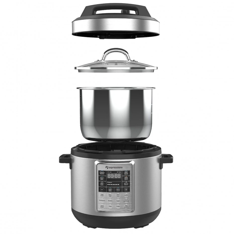 Espressions Smart Pressure Cooker / Multicooker / Slowcooker - 5.7 Liter - EP6000 Espressions Smart Pressure Cooker / Multicooker / Slowcooker - 5.7 Liter - EP6000 -Praktische Winkel Voor Keukenbenodigdheden