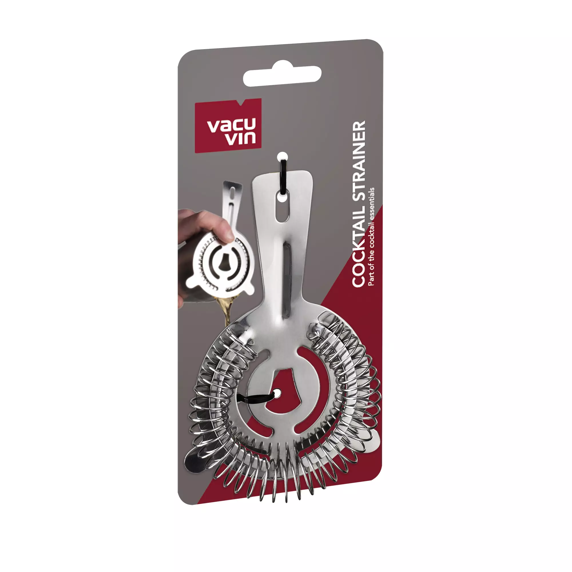 Vacu Vin Cocktail Zeef - Zilver - ø 9.5 cm Vacu Vin Cocktail Zeef - Zilver - ø 9.5 Cm -Praktische Winkel Voor Keukenbenodigdheden VV CocktailStrainer Packshot VV9