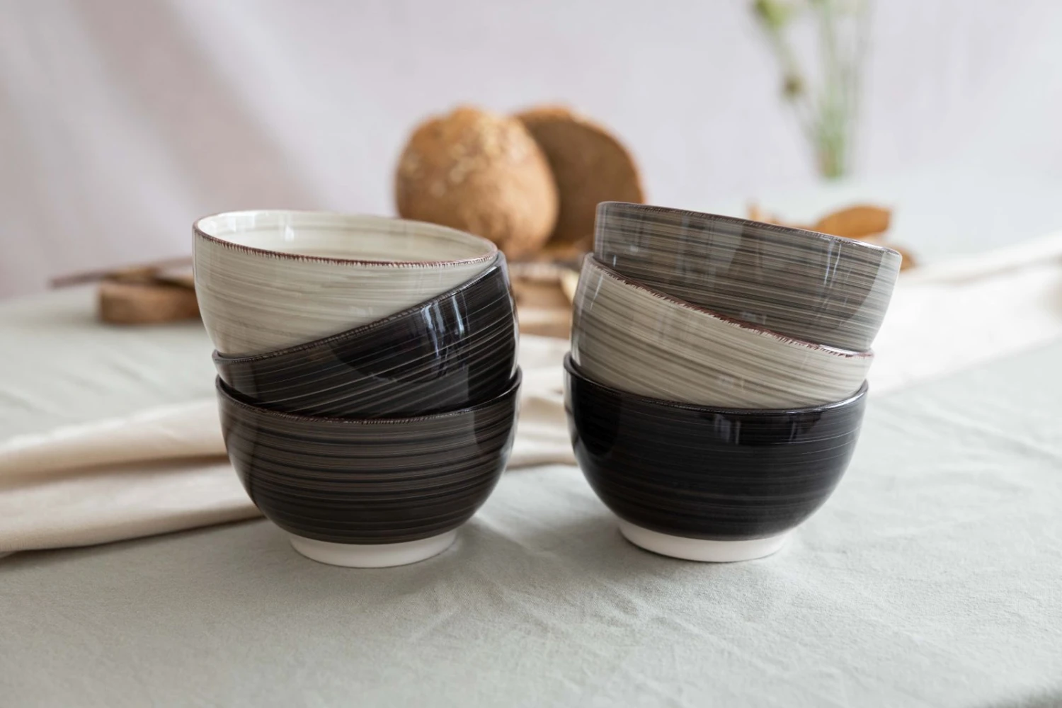 Studio Tavola Kleine Kommen Vintage Loft ø 12 cm - 6 stuks Studio Tavola Kleine Kommen Vintage Loft ø 12 Cm - 6 Stuks -Praktische Winkel Voor Keukenbenodigdheden Vintage loft Stapel 1 1