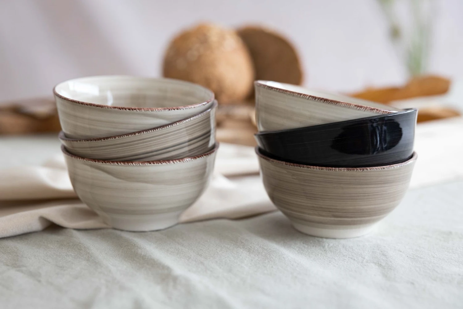 Studio Tavola Kleine Kommen Vintage Loft ø 12 cm - 6 stuks Studio Tavola Kleine Kommen Vintage Loft ø 12 Cm - 6 Stuks -Praktische Winkel Voor Keukenbenodigdheden Vintage loft Stapel 2 1