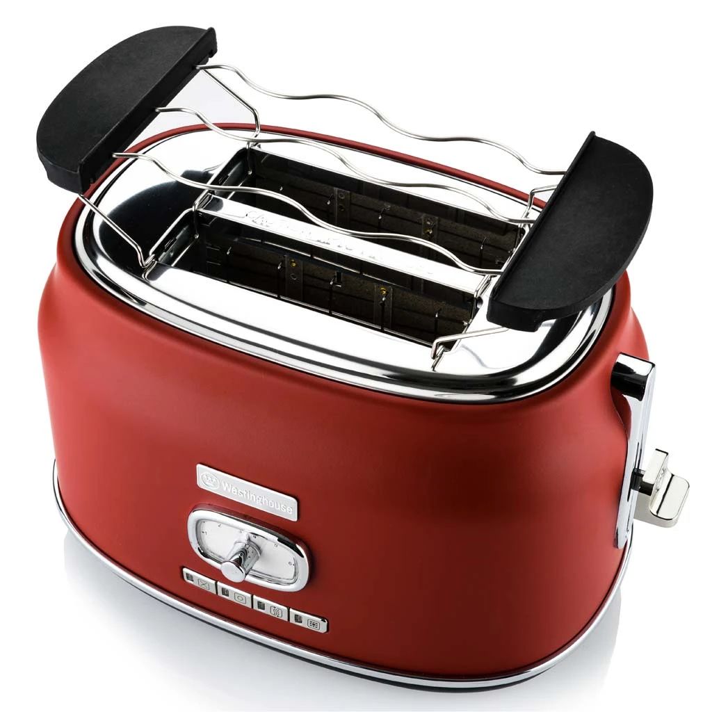 Westinghouse Broodrooster Retro Collections - 2 sleuven - cranberry red - WKTTB857RD Westinghouse Broodrooster Retro Collections - 2 Sleuven - Cranberry Red - WKTTB857RD -Praktische Winkel Voor Keukenbenodigdheden WKTTB857RD Retro 2 Slice Toaster 3