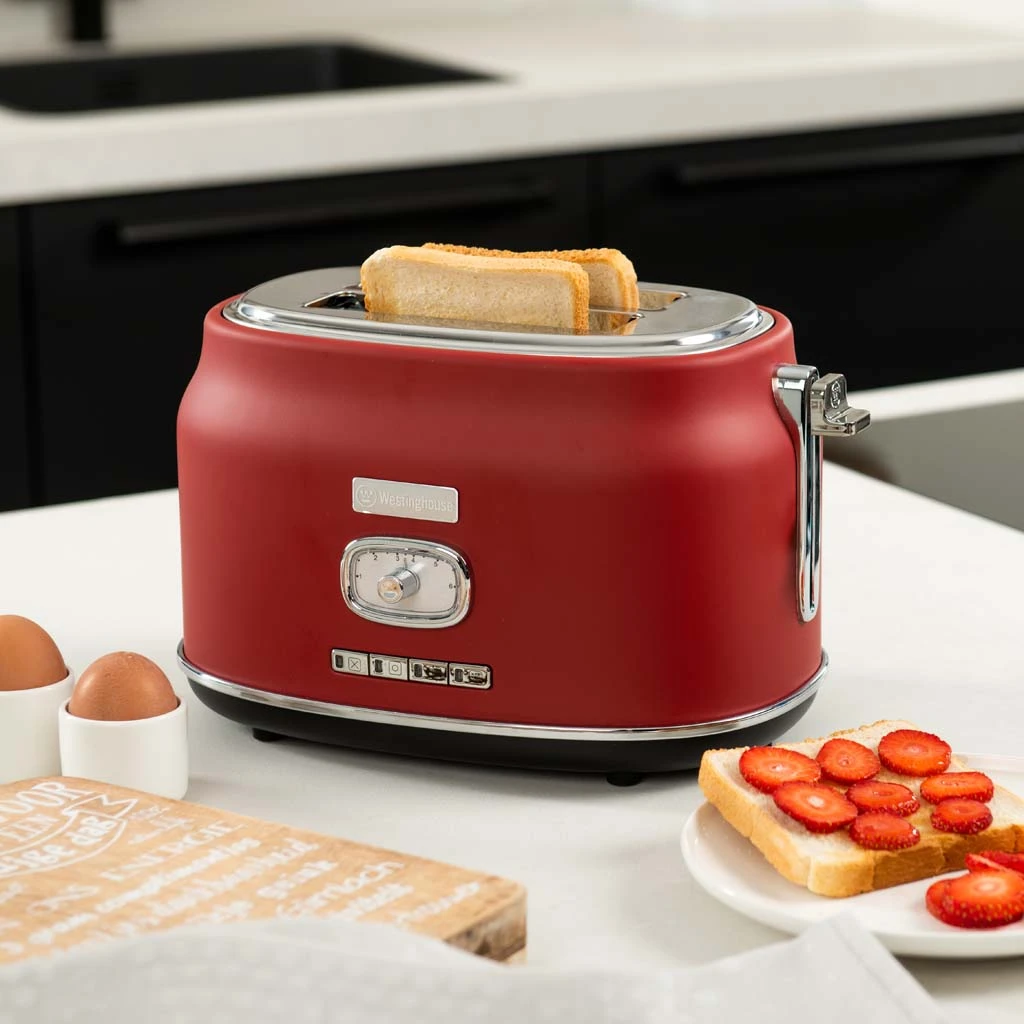 Westinghouse Broodrooster Retro Collections - 2 sleuven - cranberry red - WKTTB857RD Westinghouse Broodrooster Retro Collections - 2 Sleuven - Cranberry Red - WKTTB857RD -Praktische Winkel Voor Keukenbenodigdheden WKTTB857RD Retro 2 Slice Toaster 7
