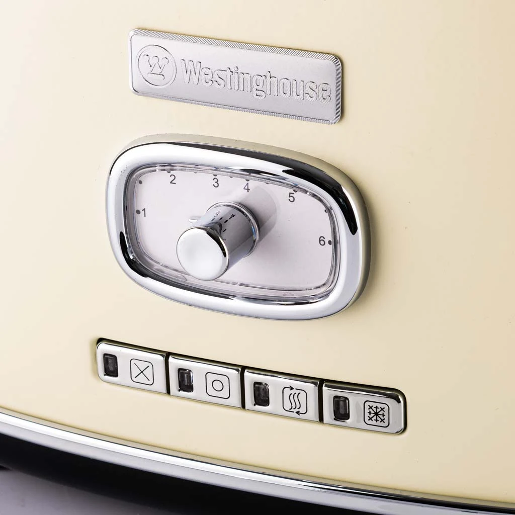 Westinghouse Broodrooster Retro Collections - 2 sleuven - vanilla white - WKTTB857WH Westinghouse Broodrooster Retro Collections - 2 Sleuven - Vanilla White - WKTTB857WH -Praktische Winkel Voor Keukenbenodigdheden WKTTB857WH Retro 2 Slice Toaster 2