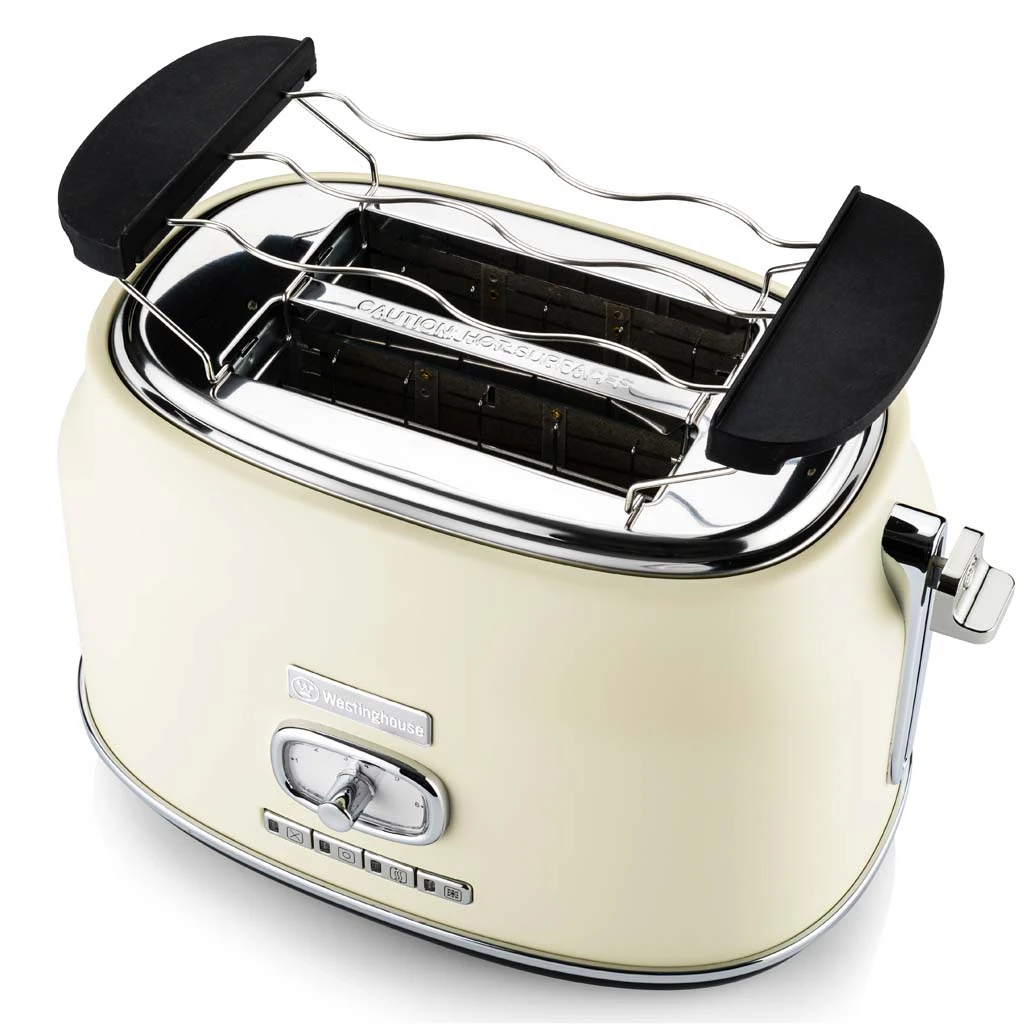 Westinghouse Broodrooster Retro Collections - 2 sleuven - vanilla white - WKTTB857WH Westinghouse Broodrooster Retro Collections - 2 Sleuven - Vanilla White - WKTTB857WH -Praktische Winkel Voor Keukenbenodigdheden WKTTB857WH Retro 2 Slice Toaster 3