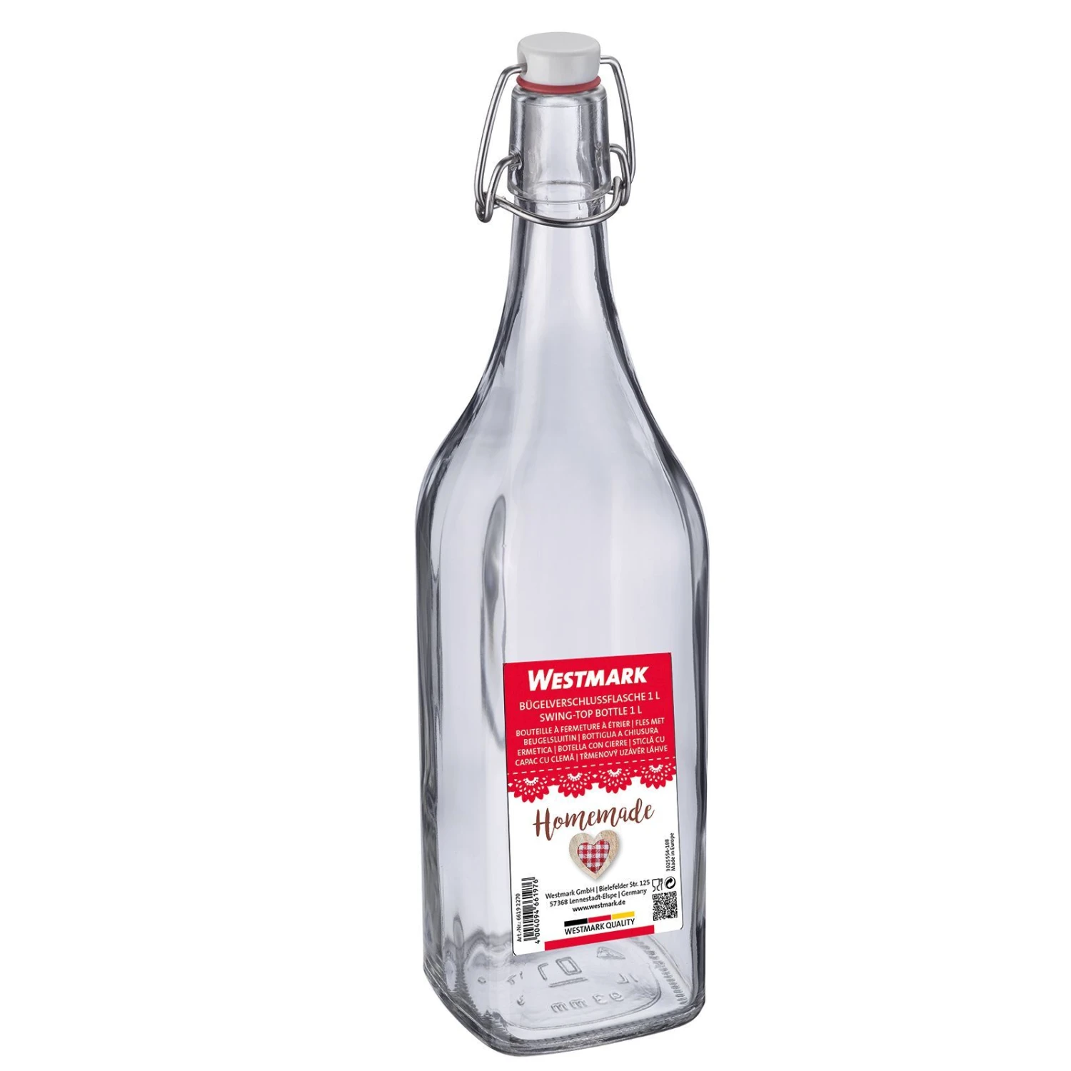 Westmark Beugelfles / Weckfles Vierkant - 1 liter Westmark Beugelfles / Weckfles Vierkant - 1 Liter -Praktische Winkel Voor Keukenbenodigdheden Westmark Beugelfles Vierkant 1liter 4