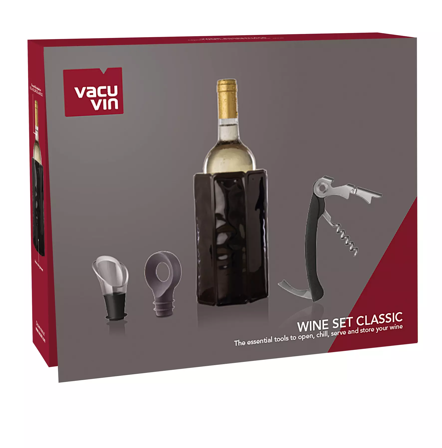 Vacu Vin Wijnset Classic - Zwart - 4 delige set Vacu Vin Wijnset Classic - Zwart - 4 Delige Set -Praktische Winkel Voor Keukenbenodigdheden WineSetClassic VV9