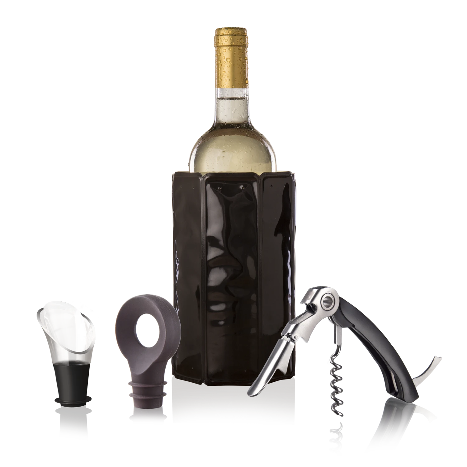 Vacu Vin Wijnset Classic - Zwart - 4 delige set Vacu Vin Wijnset Classic - Zwart - 4 Delige Set -Praktische Winkel Voor Keukenbenodigdheden WineSet Classic 1