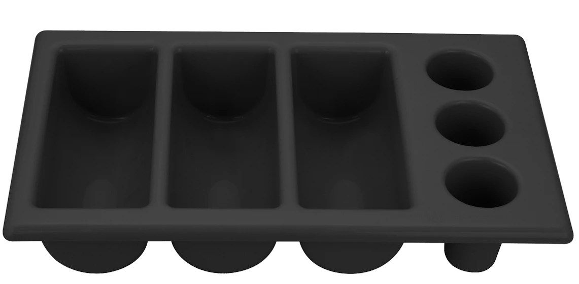 Hendi Bestekbak Zwart 6-Vaks Hendi Bestekbak Zwart 6-Vaks -Praktische Winkel Voor Keukenbenodigdheden hendi bestekbak zwart 1