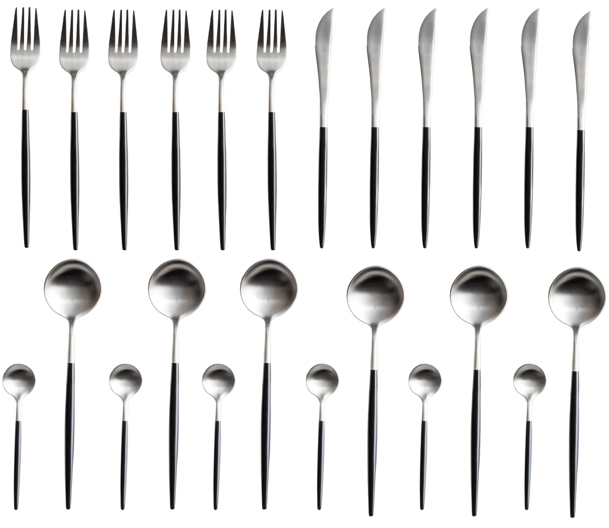 Jay Hill Bestekset - RVS / Zwart - 24 delig / 6 personen Jay Hill Bestekset - RVS / Zwart - 24 Delig / 6 Personen -Praktische Winkel Voor Keukenbenodigdheden jay hill bestek zilver 24delig02