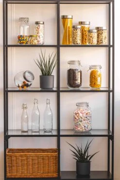 Sareva Voorraadpot - Glas / RVS Deksel - ø 8 Cm / 1 Liter -Praktische Winkel Voor Keukenbenodigdheden opbergglas stellingkast 5 5