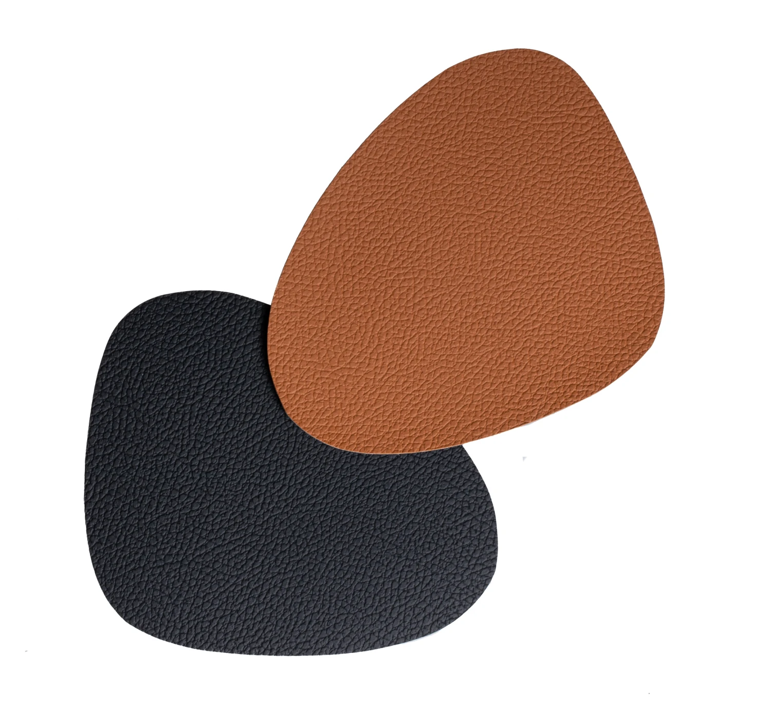 Jay Hill Onderzetters - Vegan leer - Zwart / Cognac - Organic - dubbelzijdig - 13 x 11 cm - 6 stuks Jay Hill Onderzetters - Vegan Leer - Zwart / Cognac - Organic - Dubbelzijdig - 13 X 11 Cm - 6 Stuks -Praktische Winkel Voor Keukenbenodigdheden ovaal dubbelzijdig 2