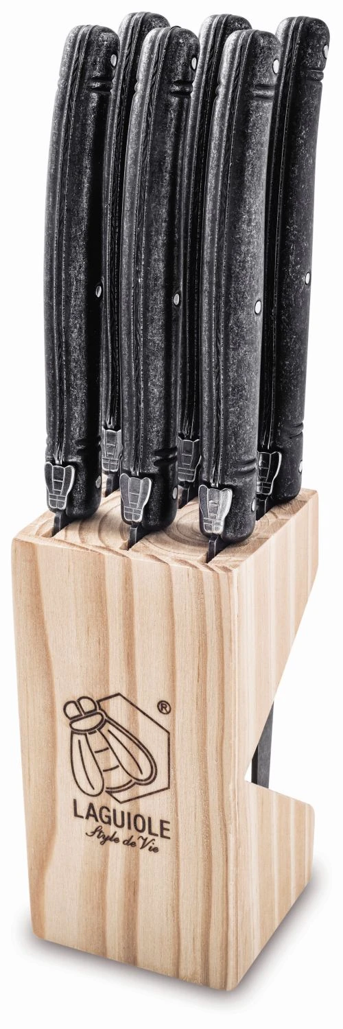 Laguiole Style de Vie Steakmessen Premium Line Black Stonewash 6 Stuks Laguiole Style De Vie Steakmessen Premium Line Black Stonewash 6 Stuks -Praktische Winkel Voor Keukenbenodigdheden premiunlinestaek4xpopok HR cmyk vr gr 4