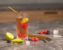 Sareva Herbruikbare Rietjes - Met Borstel - Goud - Gebogen - 4 Stuks 3 Sareva Herbruikbare Rietjes - Met Borstel - Goud - Gebogen - 4 Stuks -Praktische Winkel Voor Keukenbenodigdheden product keuken 4