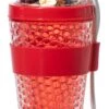 Sareva Muesli Beker - Met Lepel - Yoghurt 2 Go - Rood 2 Sareva Muesli Beker - Met Lepel - Yoghurt 2 Go - Rood -Praktische Winkel Voor Keukenbenodigdheden rood 1 1 1