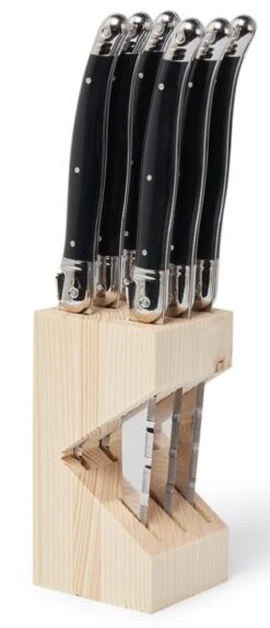 Sareva Steakmessenset Laguiole - Zwart - 6 Stuks 5 Sareva Steakmessenset Laguiole - Zwart - 6 Stuks -Praktische Winkel Voor Keukenbenodigdheden sareva steakmessen zwart