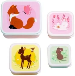 A Little Lovely Company Lunchset - Bosvriendjes -Praktische Winkel Voor Keukenbenodigdheden sbsefo27 lr 1 lunch and snack box set forest friends