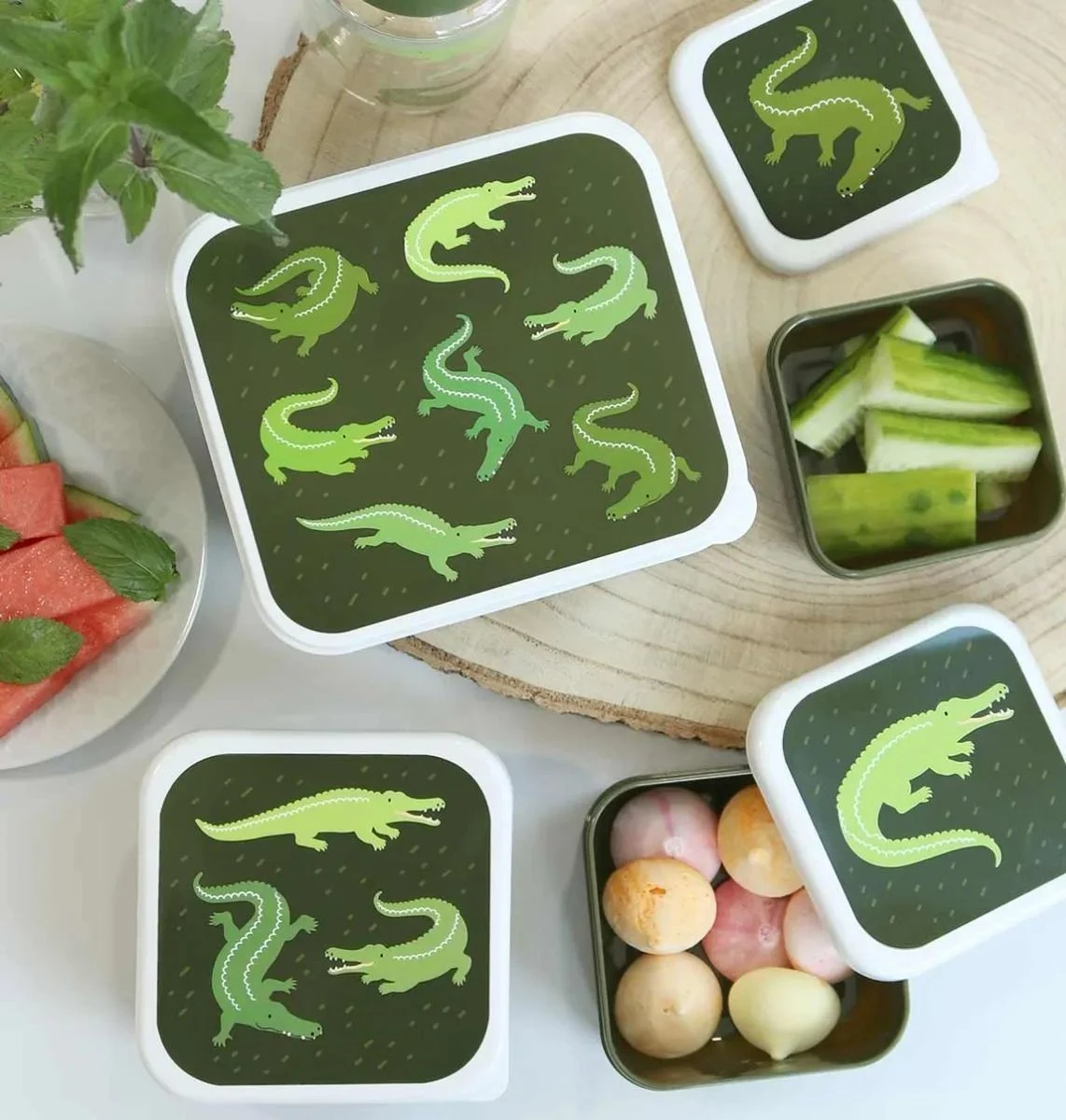 A Little Lovely Company Lunchset - Krokodillen A Little Lovely Company Lunchset - Krokodillen -Praktische Winkel Voor Keukenbenodigdheden sbsevr59 lr 5 lunch snack box set crocodiles
