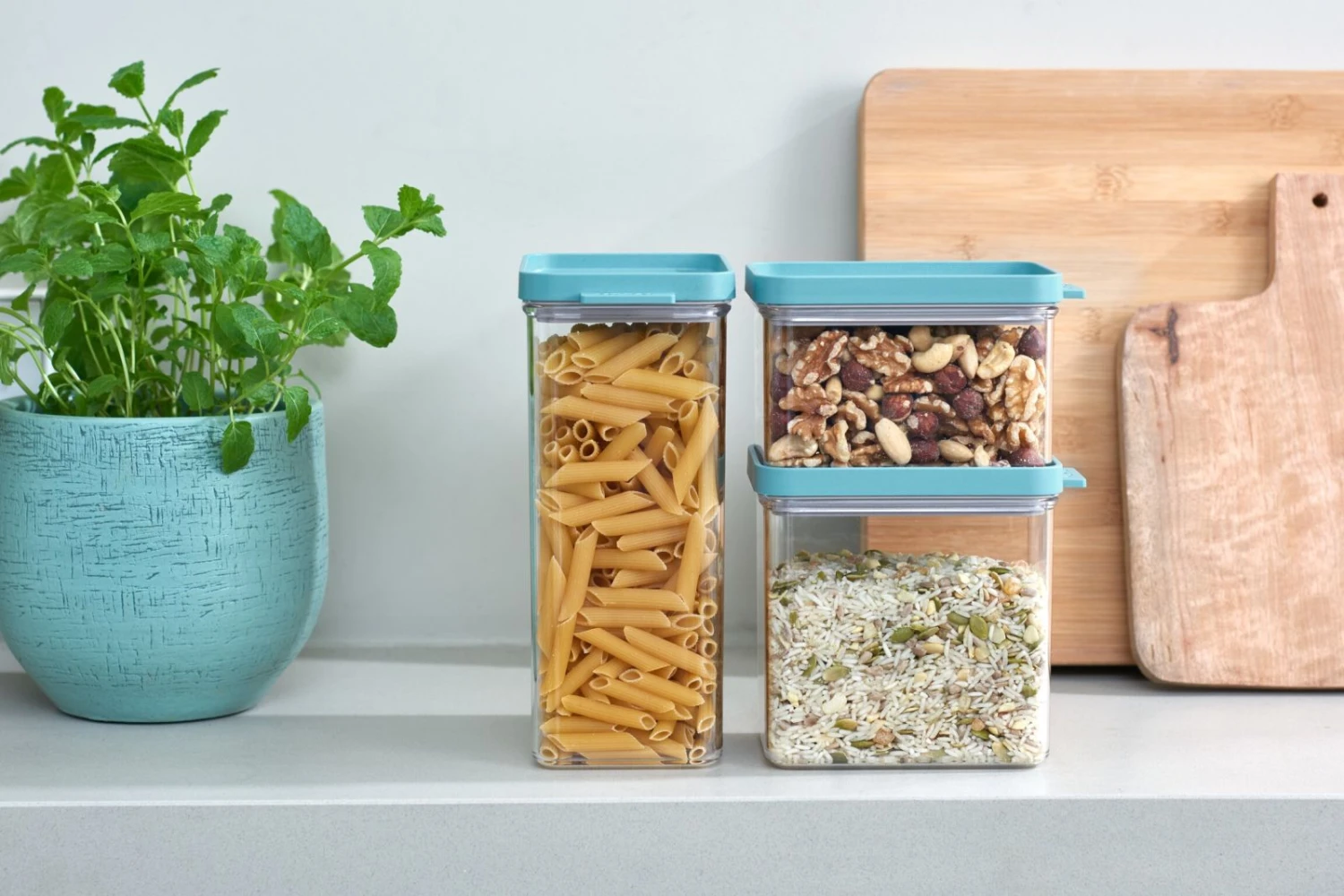 Mepal Bewaardoos Omnia Nordic White 3-Delig Mepal Bewaardoos Omnia Nordic White 3-Delig -Praktische Winkel Voor Keukenbenodigdheden set bewaardoos omnia 3 delig