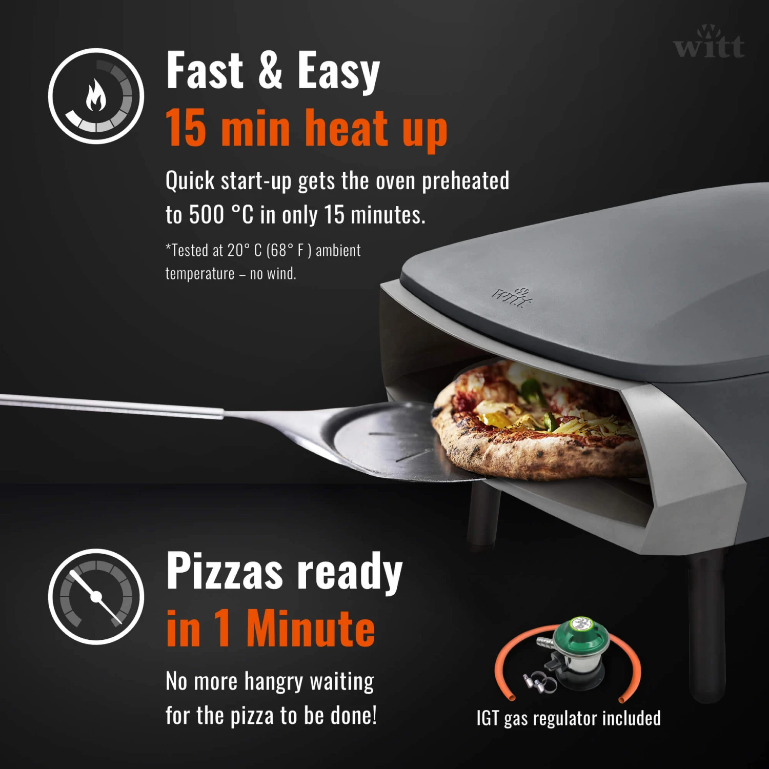 Witt Pizza Oven Etna Rotante - Op Gas voor buiten - Mat Grafiet - voor ø 40 cm pizza's - Roterende pizzasteen Witt Pizza Oven Etna Rotante - Op Gas Voor Buiten - Mat Grafiet - Voor ø 40 Cm Pizza's - Roterende Pizzasteen -Praktische Winkel Voor Keukenbenodigdheden wp etna rotante ecom graphite 003